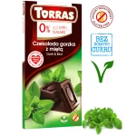 Czekolada gorzka z miętą bez dodatku cukru i bez glutenu 75g TORRAS
