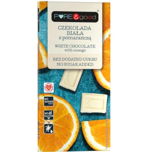 Czekolada biała z pomarańczą bez dodatku cukru i bez glutenu 75 g PURE&good