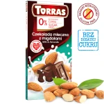 Czekolada mleczna z migdałami bez dodatku cukru i bez glutenu 75g TORRAS