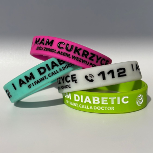 Opaska silikonowa XS "Mam Cukrzycę" / "I am Diabetic"
