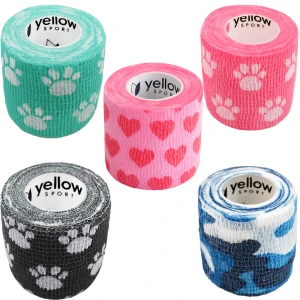 Bandaż kohezyjny yellowBAND - 5cm x 4,5m, - różne wzorki
