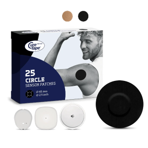 Okrągłe Plastry ochronne na sensor CGM do monitorowania glikemii CureTape Sensor Patches Circle, 25 szt. 