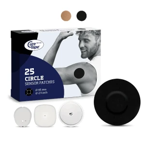 Okrągłe Plastry ochronne na sensor CGM do monitorowania glikemii CureTape Sensor Patches Circle, 25 szt. 