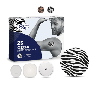 Okrągłe Plastry ochronne na sensor CGM do monitorowania glikemii CureTape Sensor Patches Circle, 25 szt.