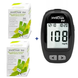 Zestaw  2x Paski testowe VivaChek Ino + Glukometr
