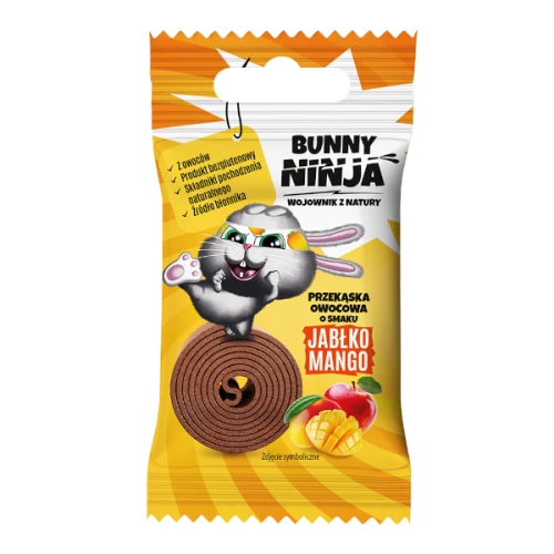 BUNNY-NINJA-FRUIT ROLLS-Przekaska-jablko-mango-bez-dodatku-cukru-15g.png