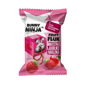 BUNNY NINJA FRUIT FLUK Przekąska owocowa o smaku jabłko-malina bez dodatku cukru 15g