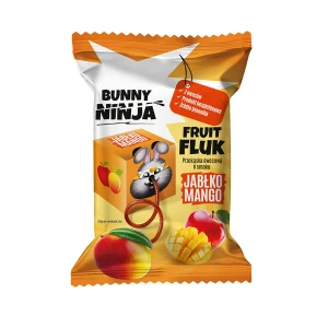 BUNNY NINJA FRUIT FLUK Przekąska owocowa o smaku jabłko-mango bez dodatku cukru 15g