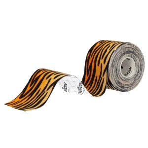 Taśma do kinesiotapingu yellowTAPE - pomarańczowy wzór tygrysi, 5cm x 5m