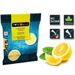 CUKIERKI CYTRYNOWE ZE STEWIĄ BEZ CUKRU PURE&GOOD 50G