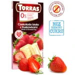 Czekolada biała z truskawkami bez dodatku cukru i bez glutenu 75g TORRAS
