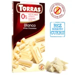 Czekolada biała bez dodatku cukru i bez glutenu 75g TORRAS