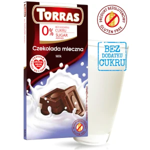 Czekolada mleczna bez dodatku cukru i bez glutenu 75g TORRAS